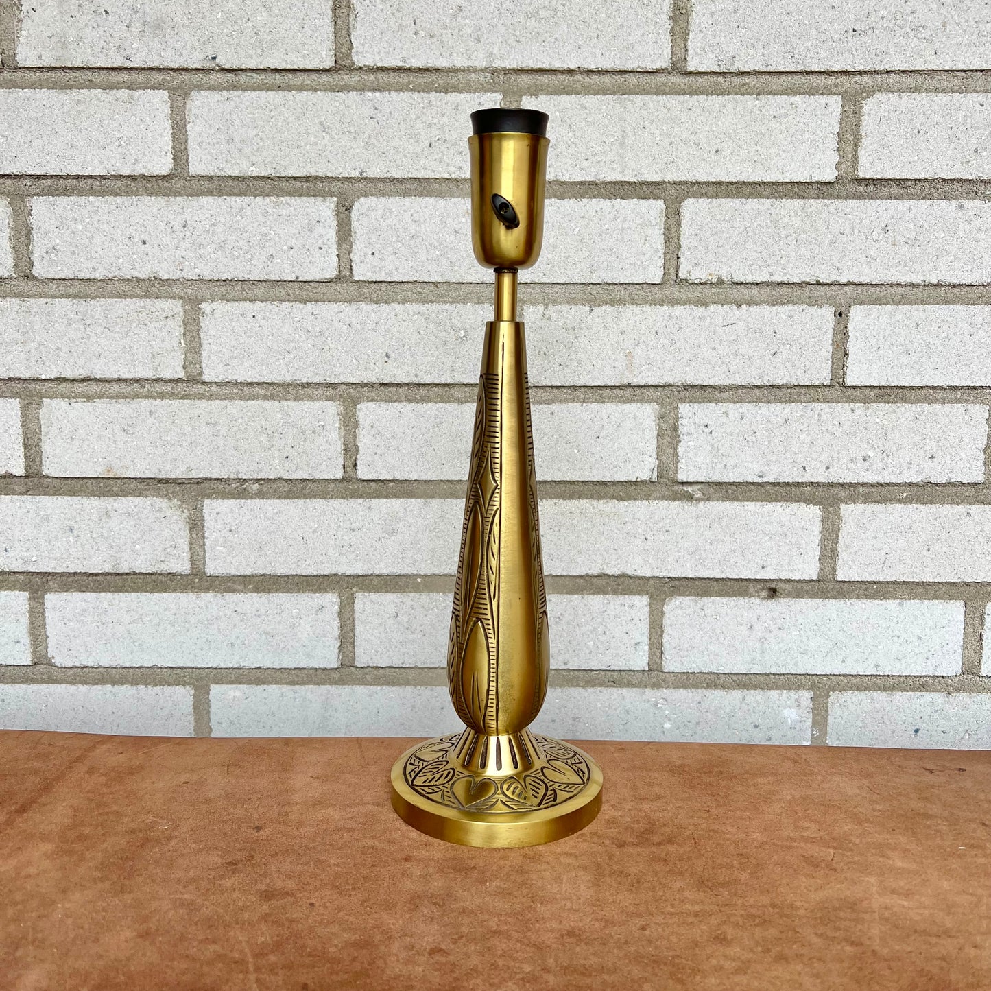 Table lamp in bras by Einar Bäckström