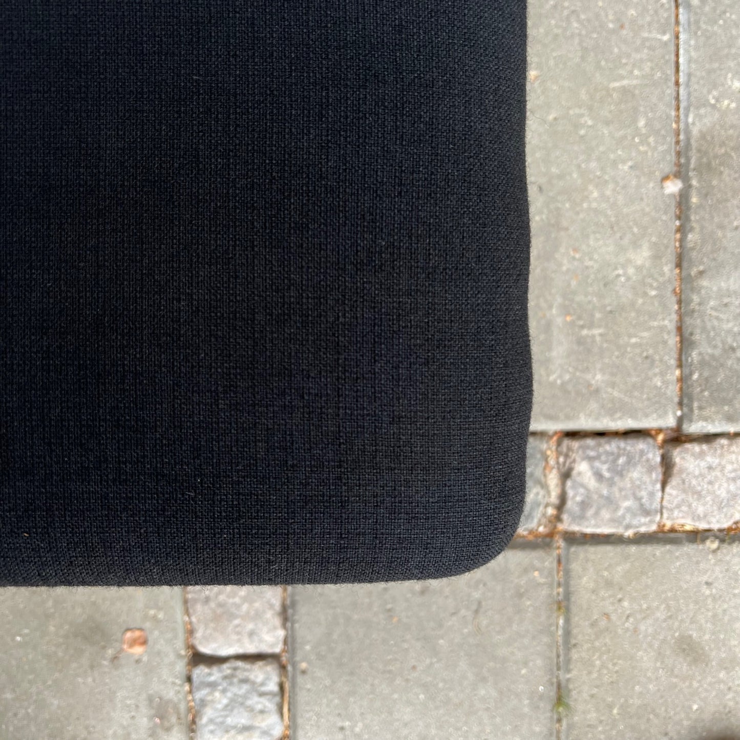 Stool in teak with bras details