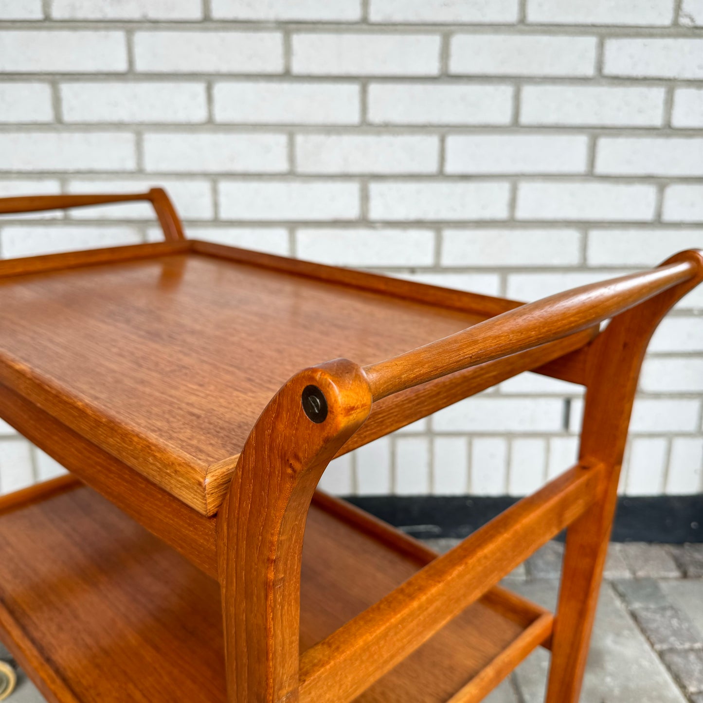 Serving trolley with two trays