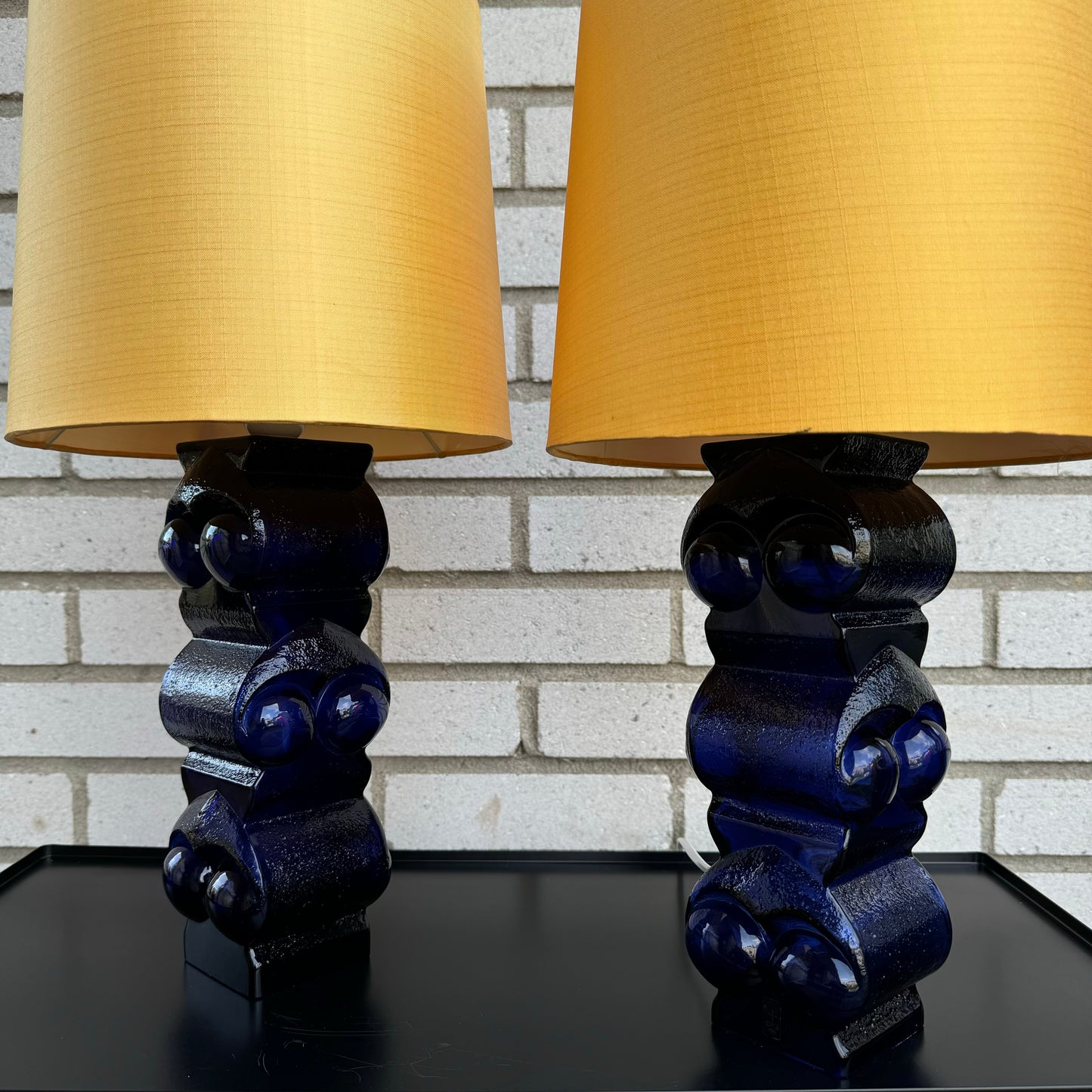 Pair of table lamps in glass by Bengt Edenfalk