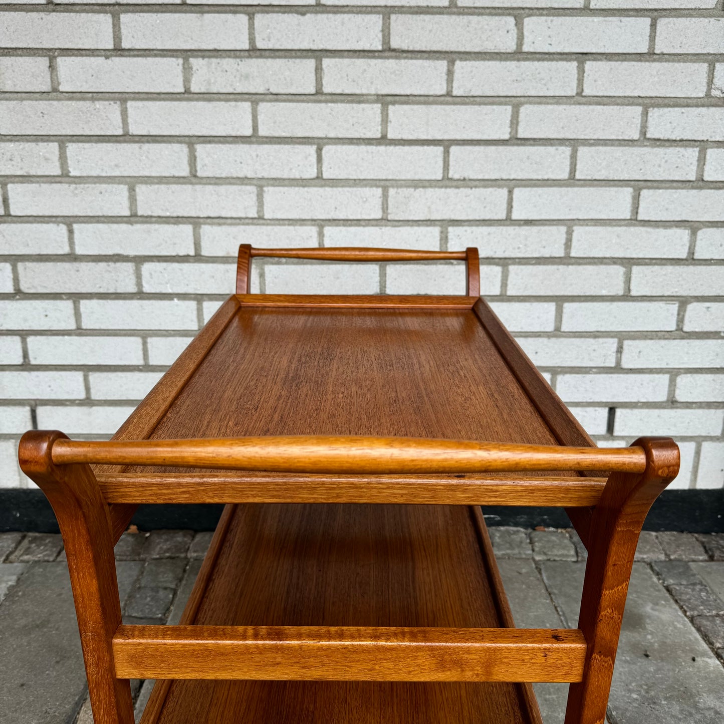 Serving trolley with two trays