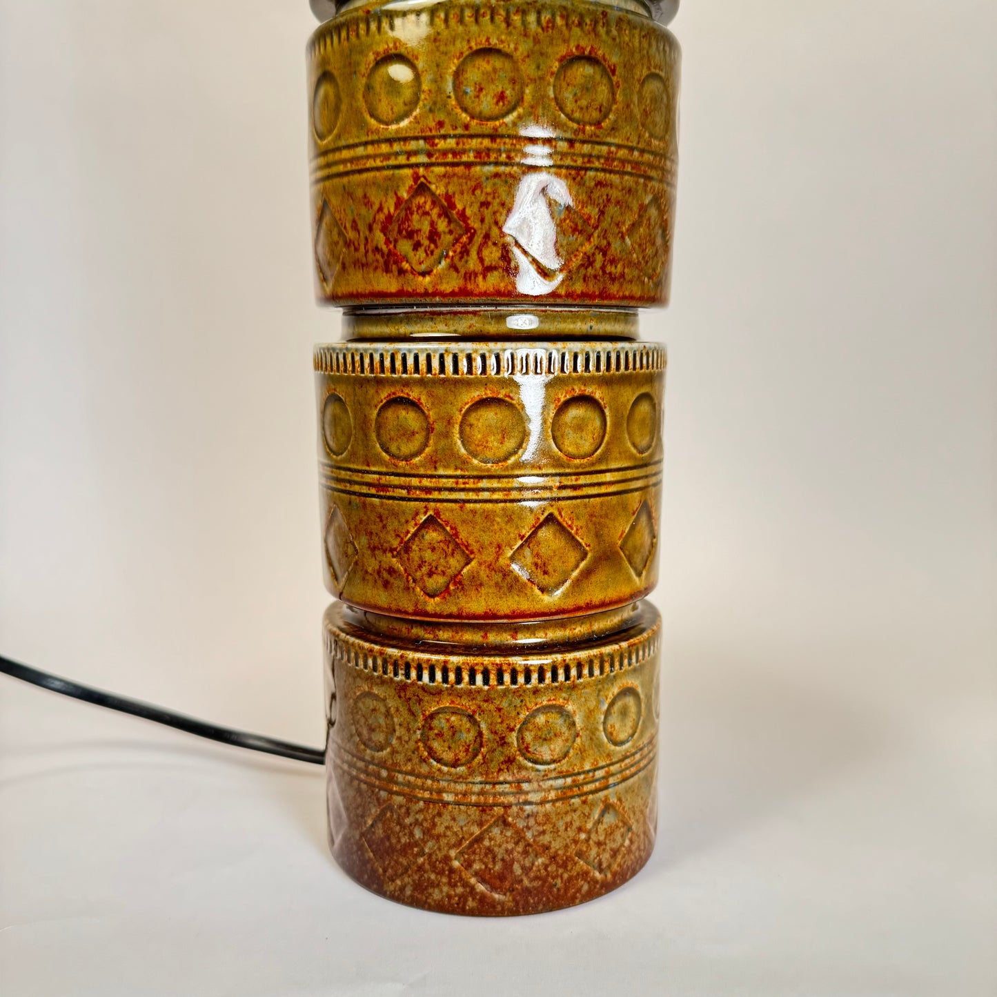 Rare table lamp in glazed stoneware by Höganäs