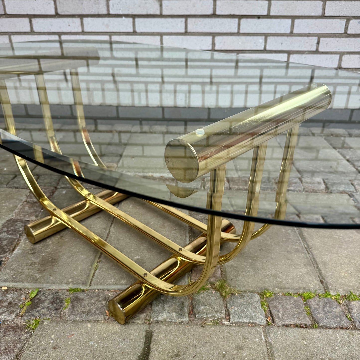 70-80 tals soffbord med glasskiva