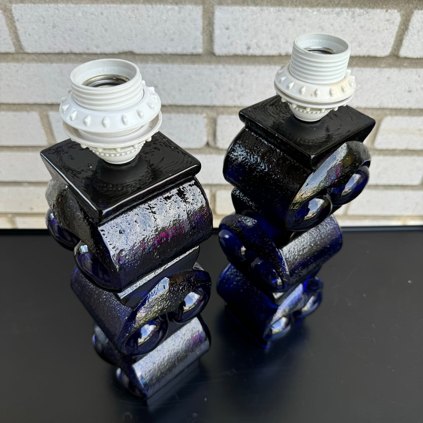 Pair of table lamps in glass by Bengt Edenfalk