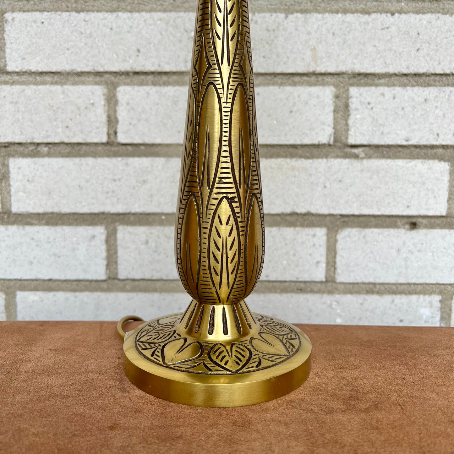 Table lamp in bras by Einar Bäckström