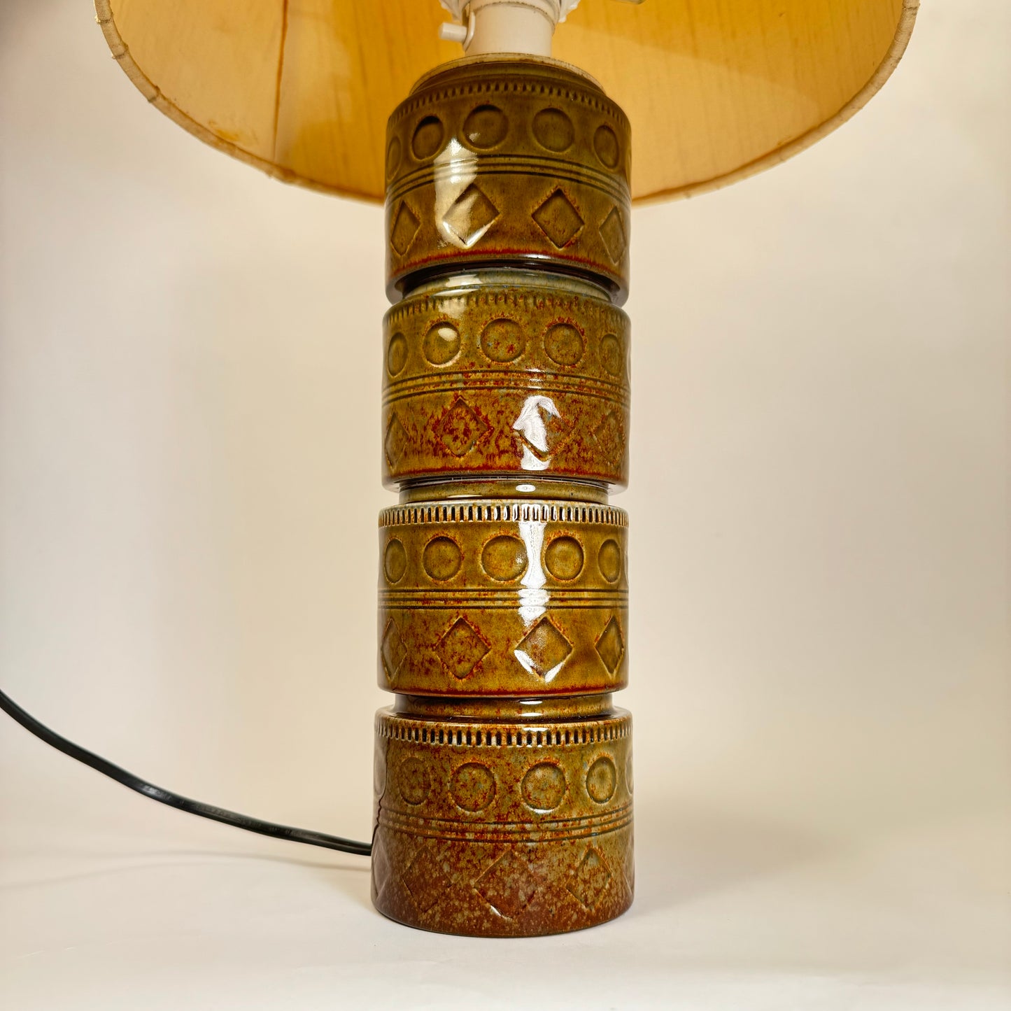 Rare table lamp in glazed stoneware by Höganäs