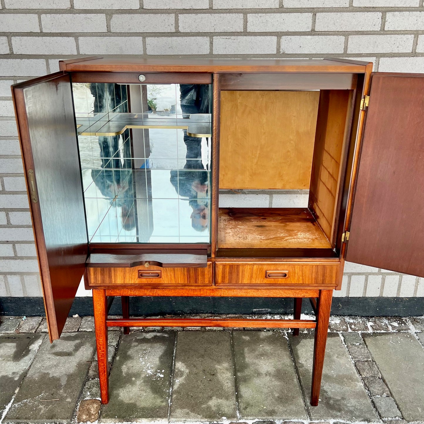 Bar cabinet with room for a fridge