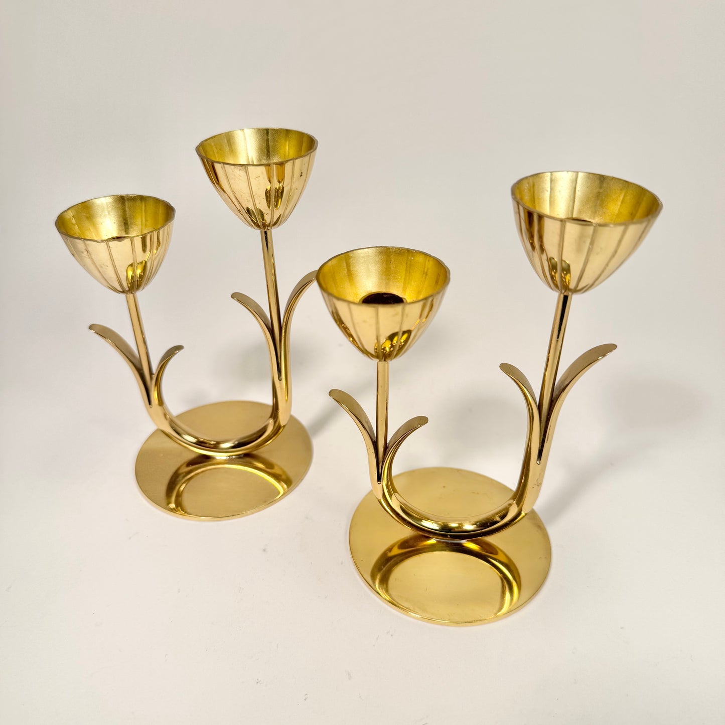 Ljusstakar i mässing av Gunnar Ander for Ystad Metall