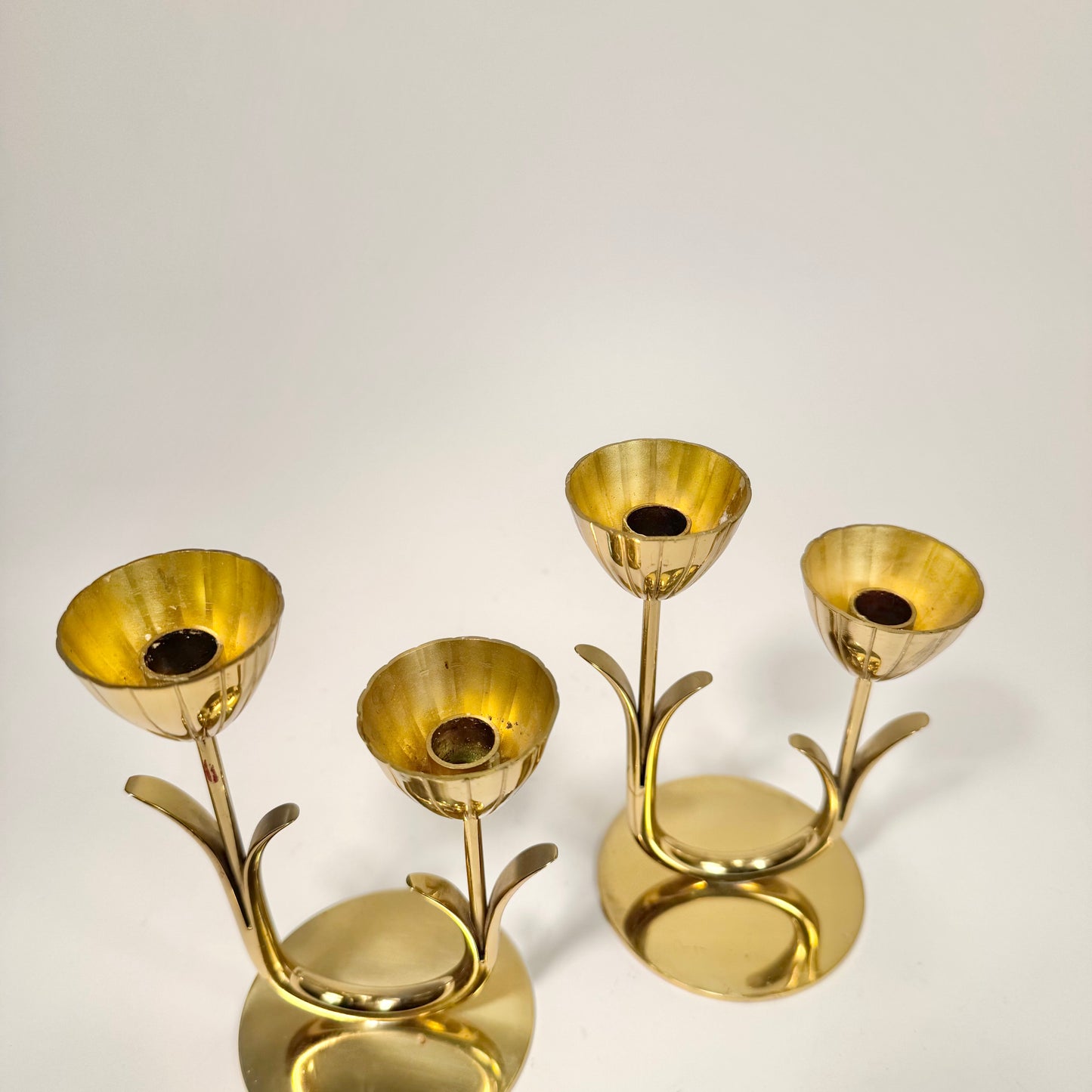 Ljusstakar i mässing av Gunnar Ander for Ystad Metall