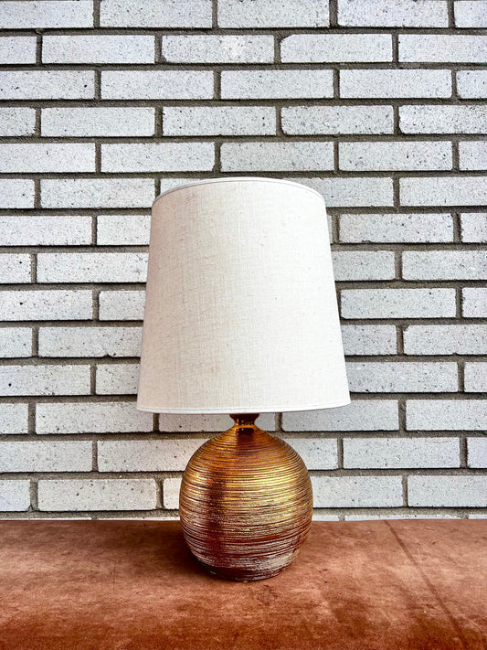 Gold glazed table lamp by Bitossi/Bergboms