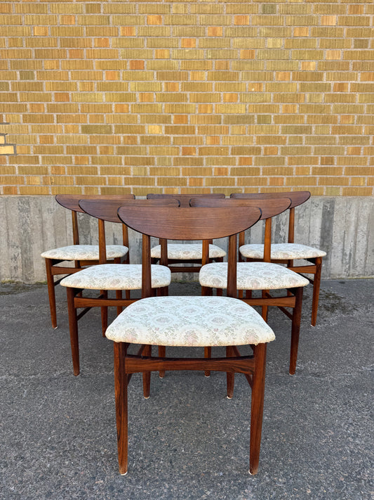 Set med 6st matstolar av E.W. bach för slagelse Møbelfabrik