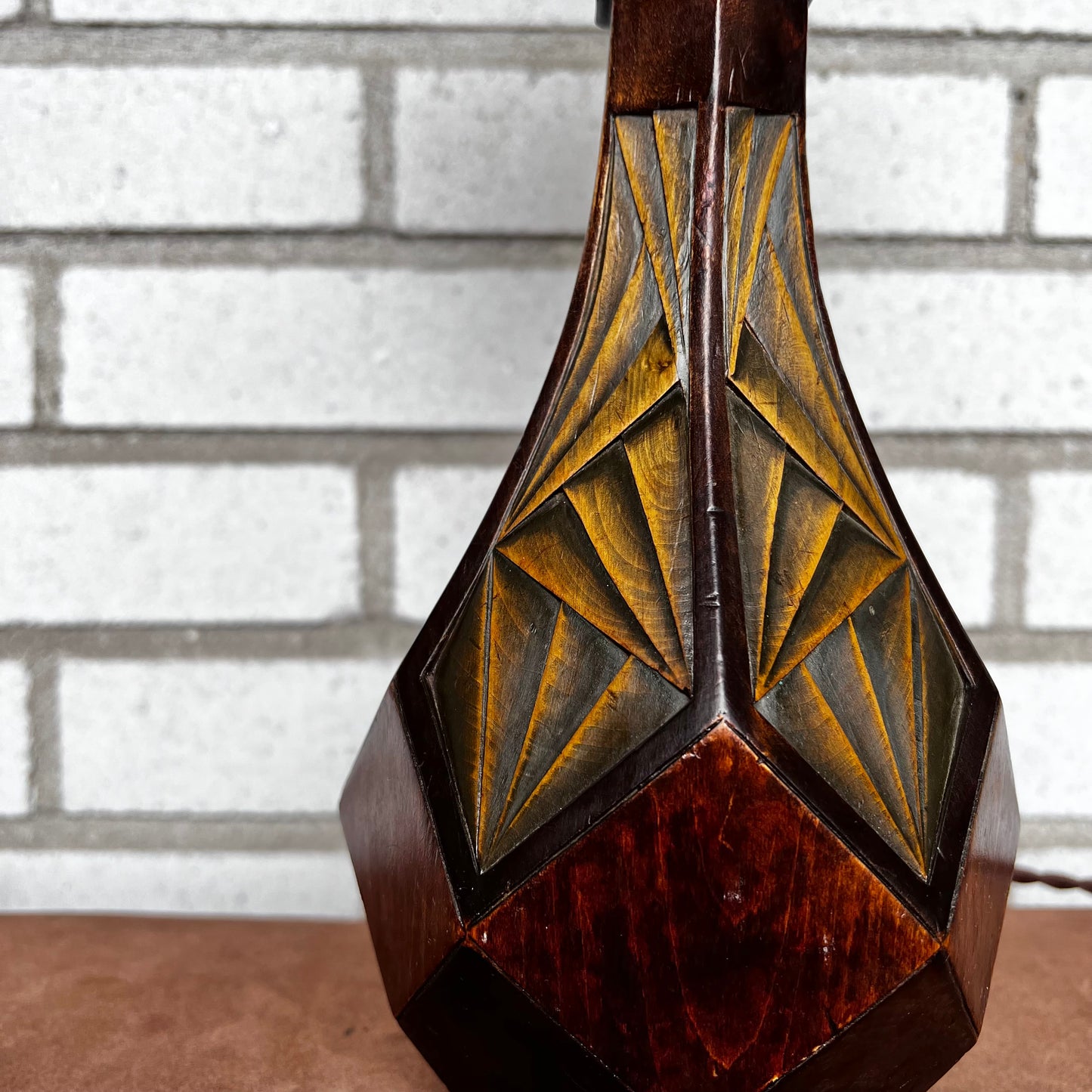 Art deco lamp in wood