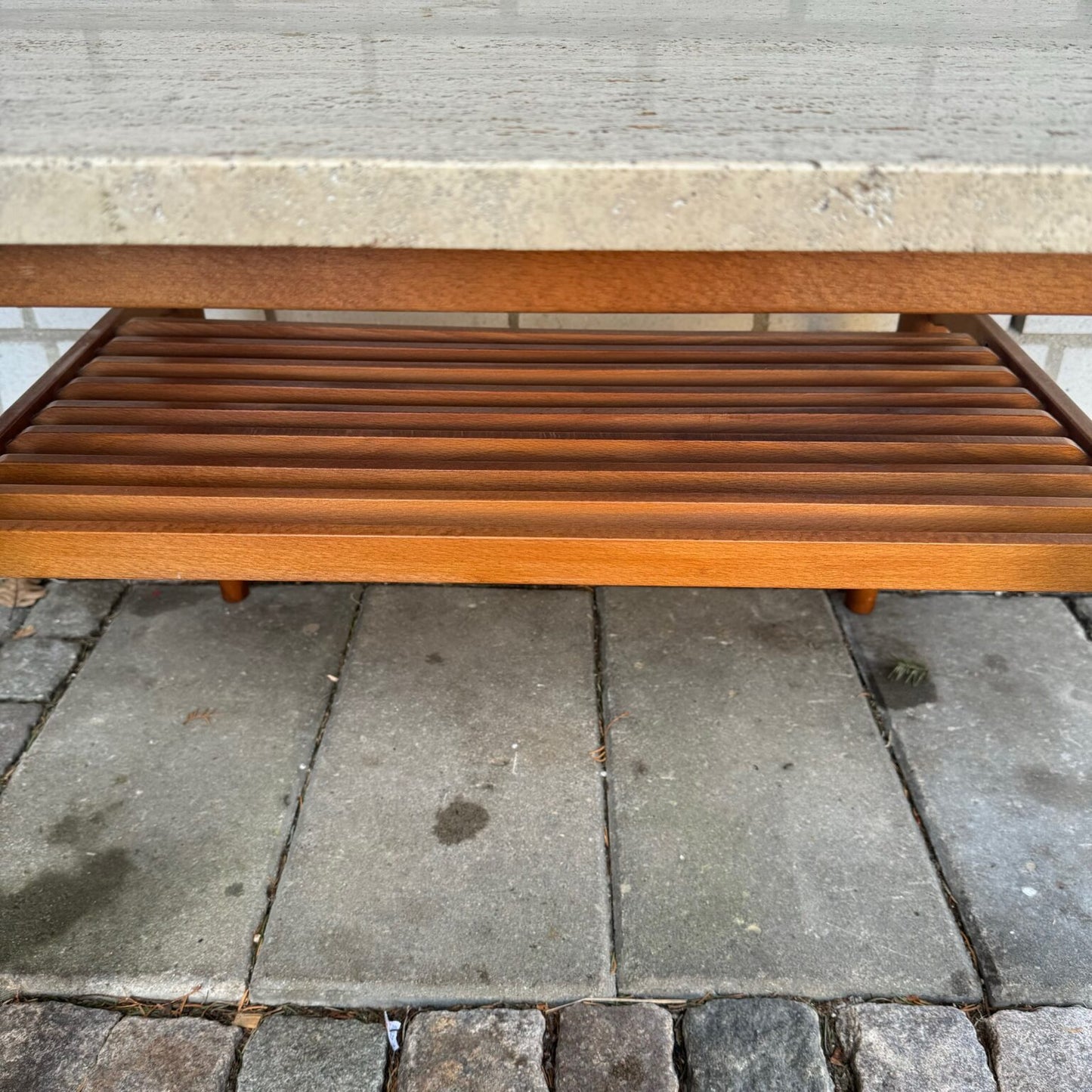 Coffe table with travertine table top