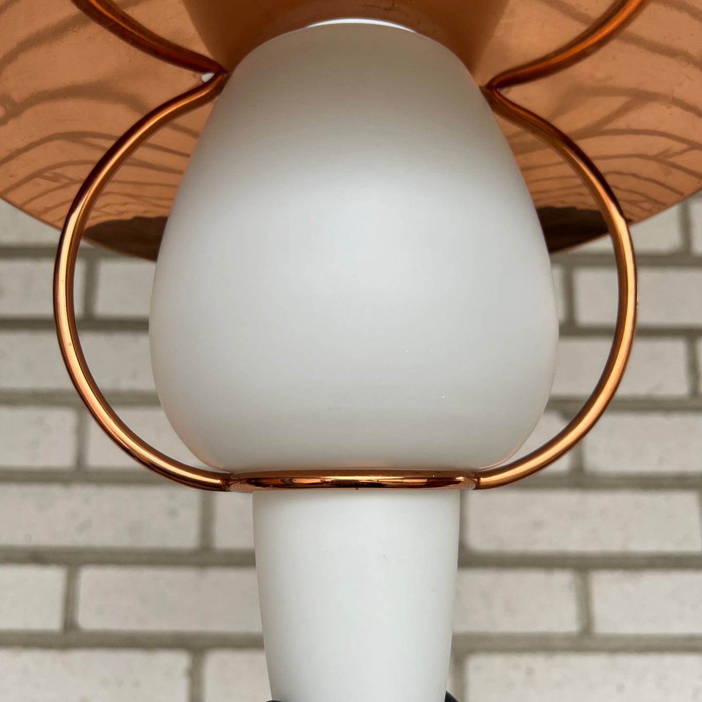 Ceiling lamp with glass and copper