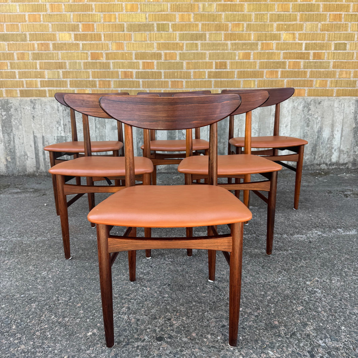 Set med 6st matstolar av E.W. bach för Skovby Møbelfabrik