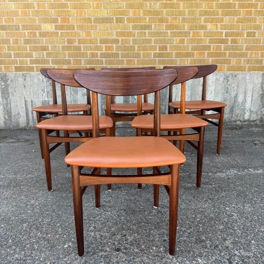 Set med 6st matstolar av E.W. bach för Skovby Møbelfabrik