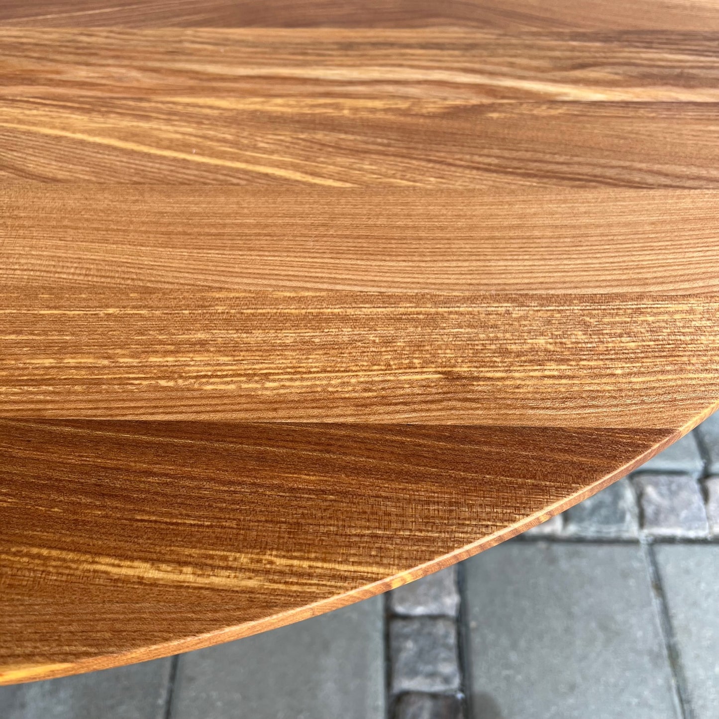 1970s dinner table with brass base