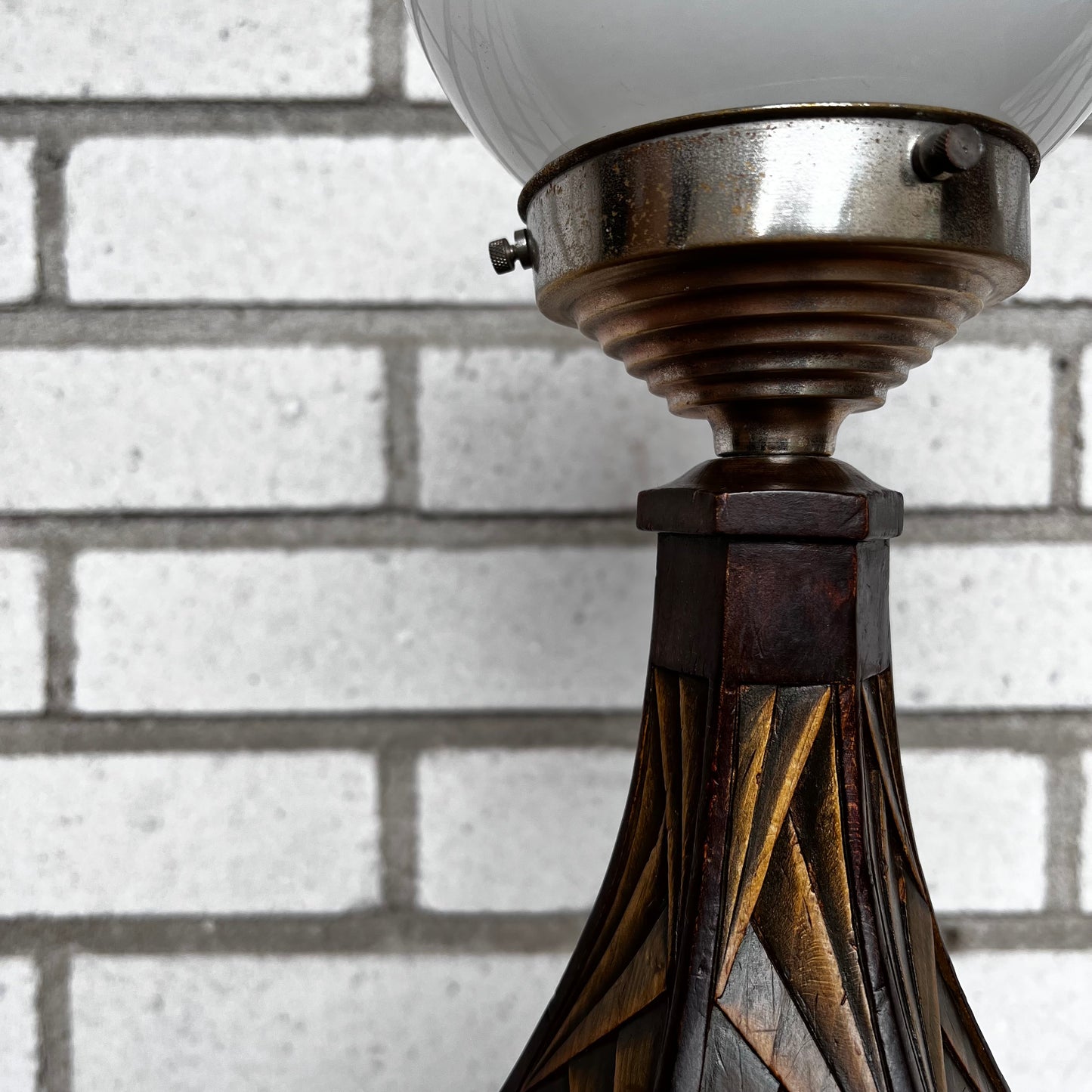 Art deco lamp in wood