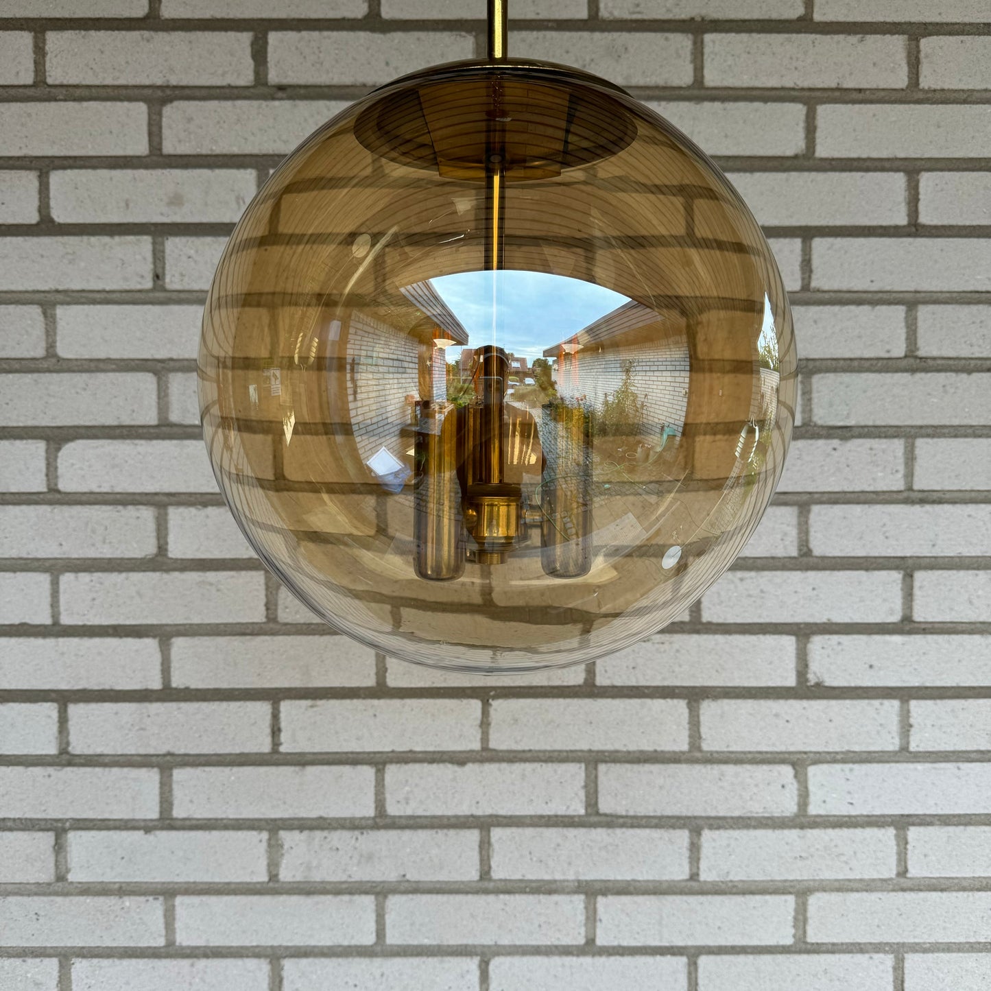 Pendant in smoked glass by Doria Leuchten