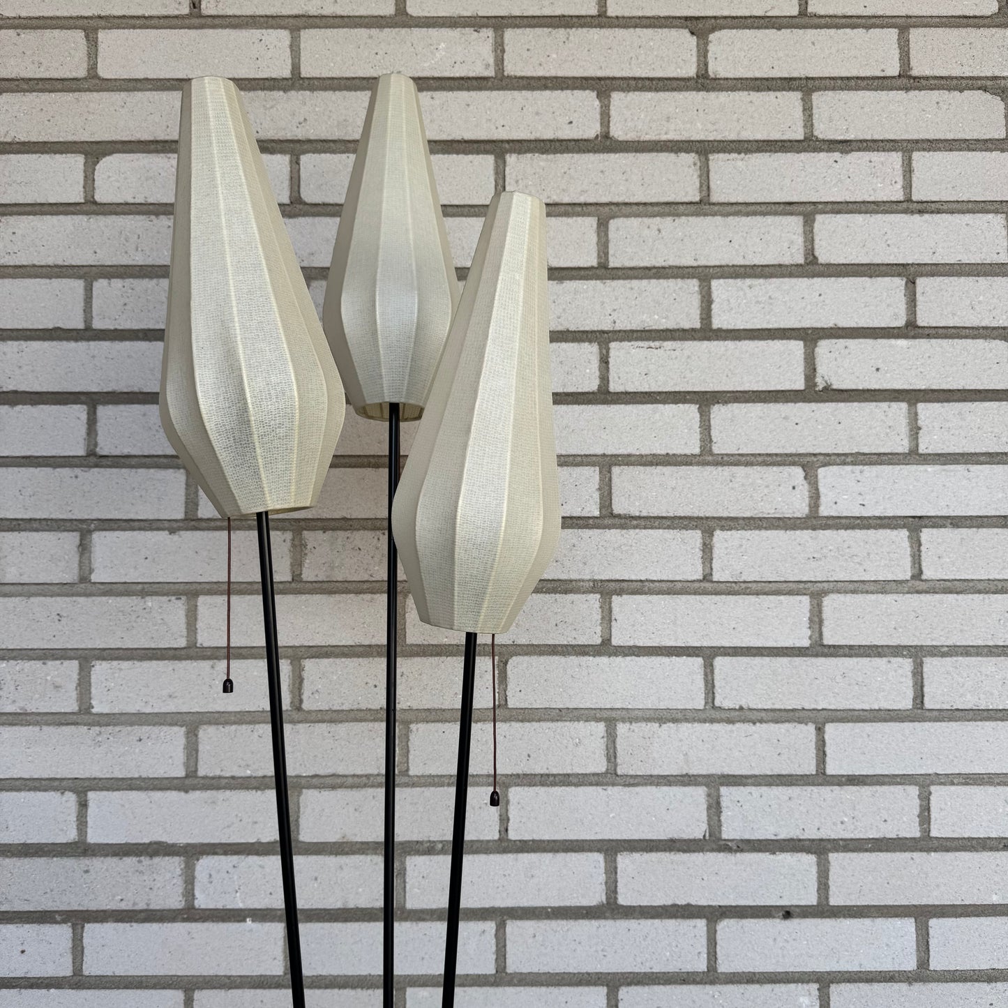 50-tals golvlampa med tre ljuskällor