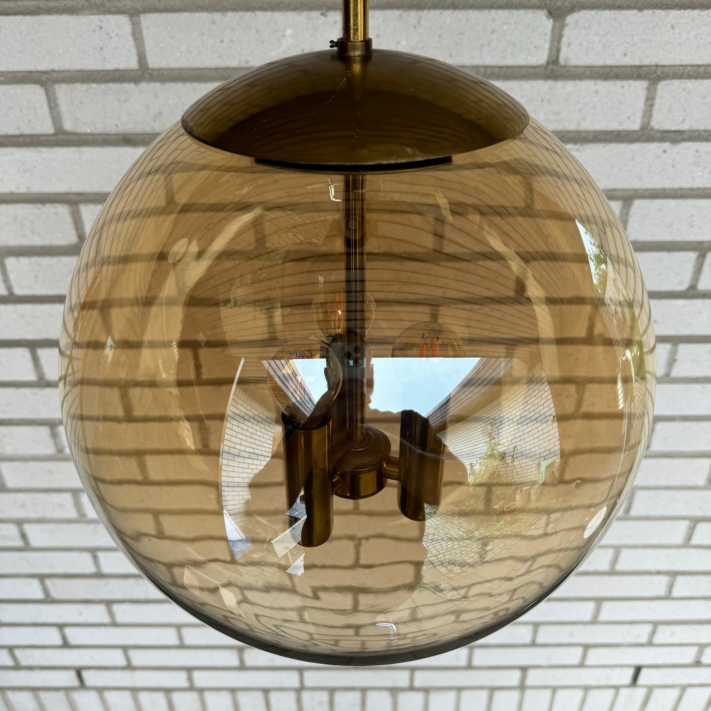 Pendant in smoked glass by Doria Leuchten