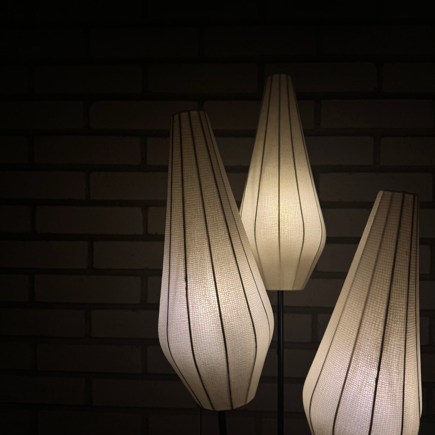 50-tals golvlampa med tre ljuskällor