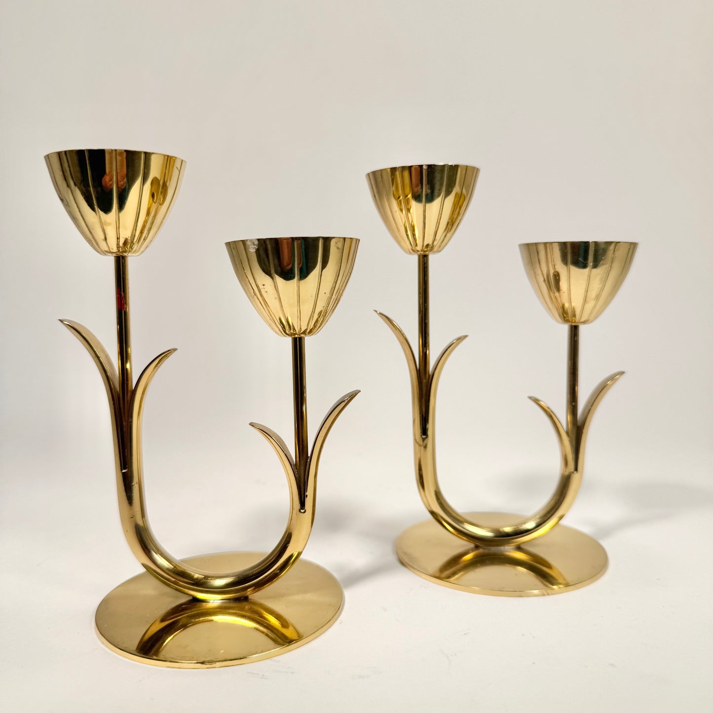 Ljusstakar i mässing av Gunnar Ander for Ystad Metall