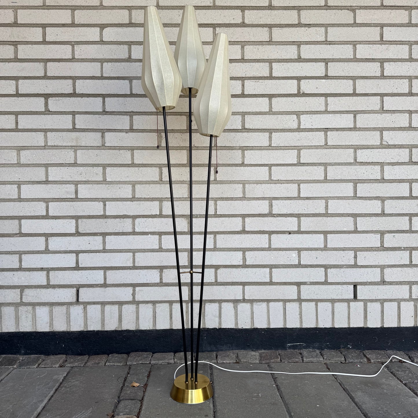 50-tals golvlampa med tre ljuskällor