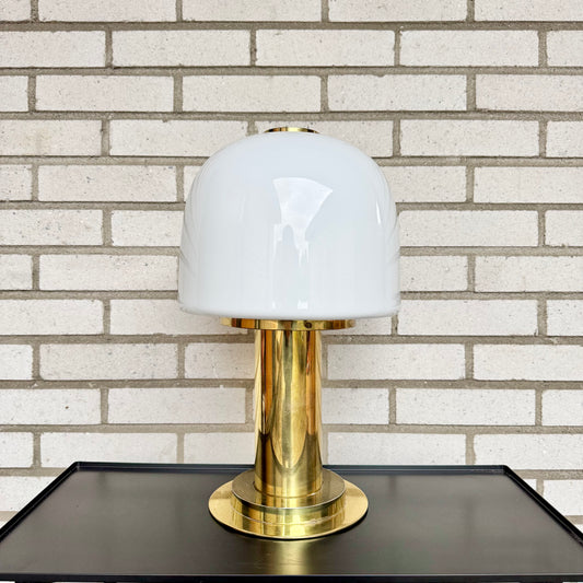 Stor bordslampa i glas o mässing från Limburg