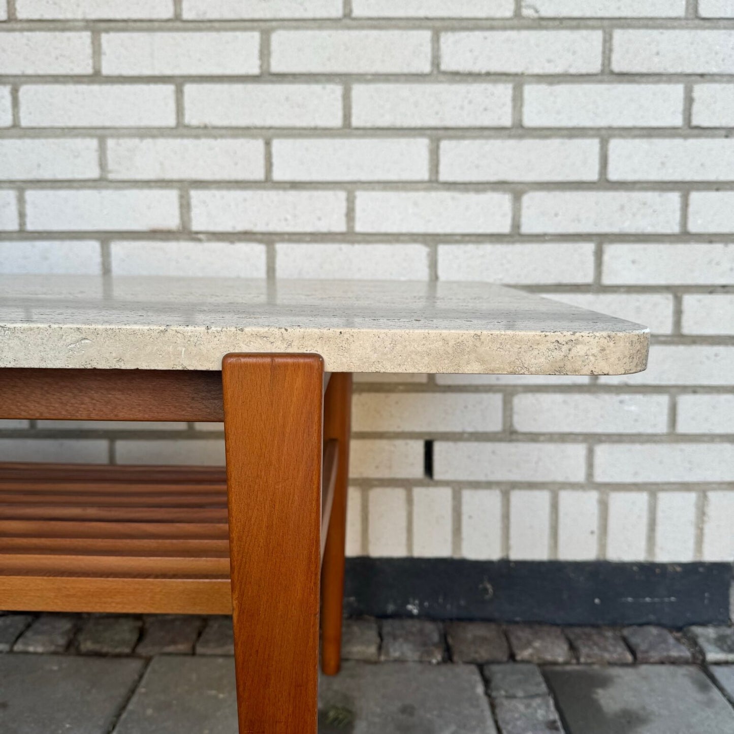 Coffe table with travertine table top