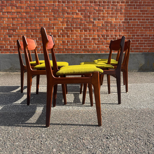 6st stolar i teak av Erik Buch