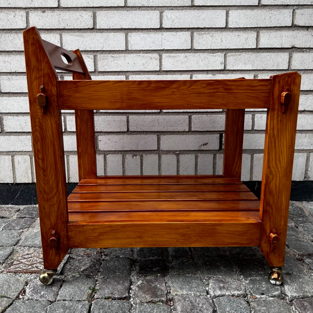 1970s serving trolley with smoked glas