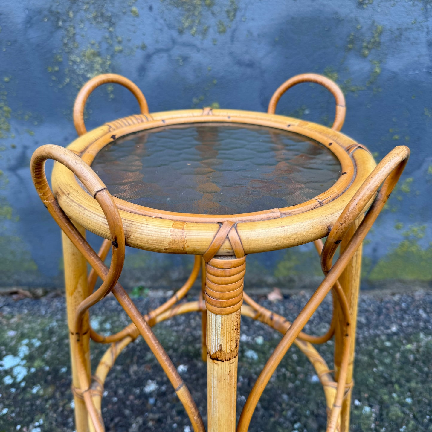 Small side table in rattan